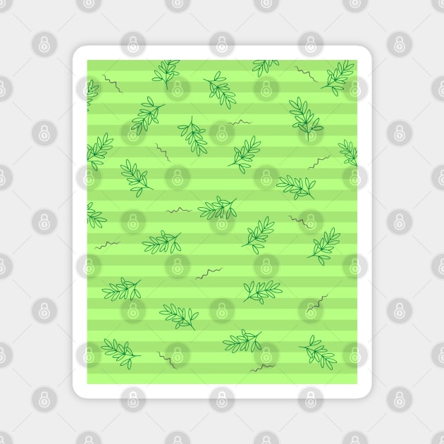 Green Leaves Pattern Magnet by Design Seventytwo