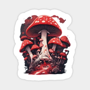 Graffiti mushroom illustration art Magnet