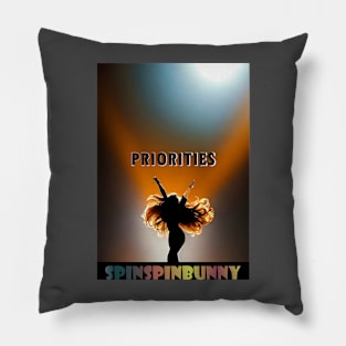 SpinSpinBunny Single 'Priorities' Artwork Pillow