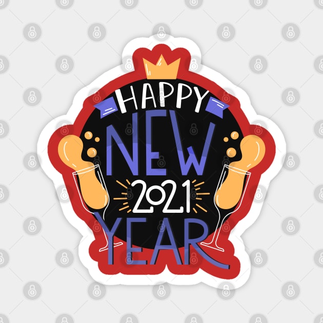 Happy New 2021 Year Magnet by Mako Design 