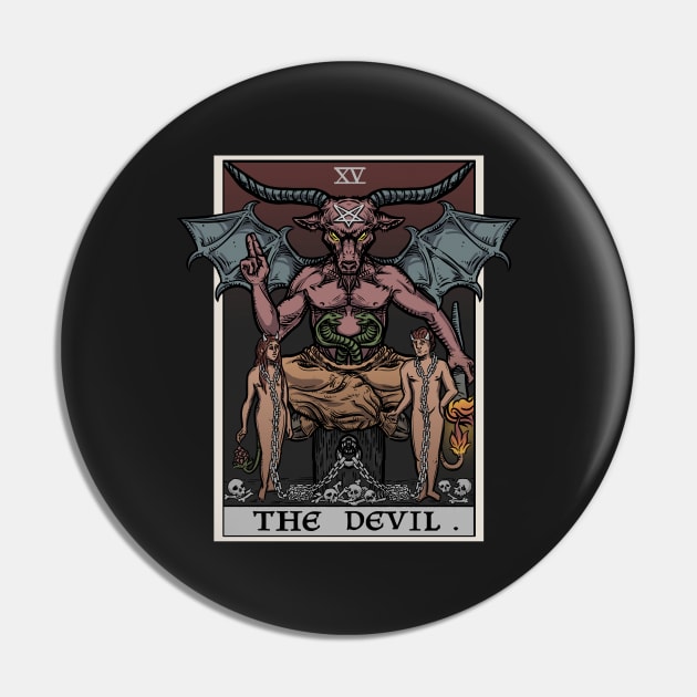 The Devil Tarot Card Baphomet Halloween Gothic Satanic Witch As Above So Below Pin by TheGhoulishGarb