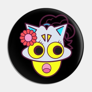 Cool Cute girl icon illustration Pin