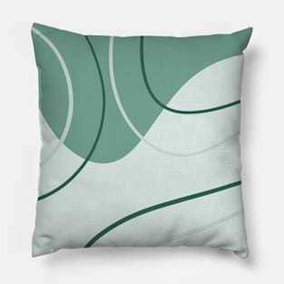 Light Green Geometric Art Shapes and Lines Pillow