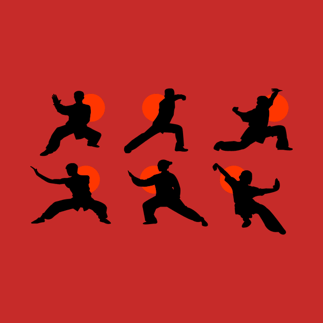 Wushu Poses Art Silhouettes by AnotherOne