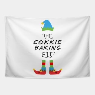 The Cookie baking Elf Matching Family Group Christmas Party Tapestry