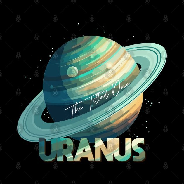 Uranus Planet Logo, Astronomy Space Exploration Art by Moonfarer