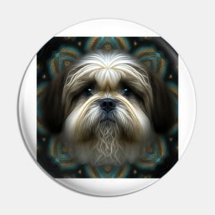 A Fractal Design of A Lhasa Apso Pin