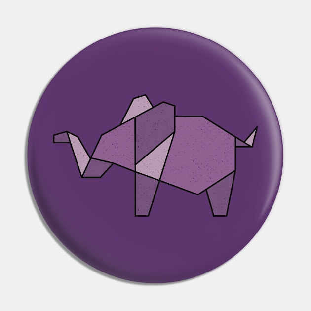 Purple Abstract Geometric Elephant Pin by ontheoutside