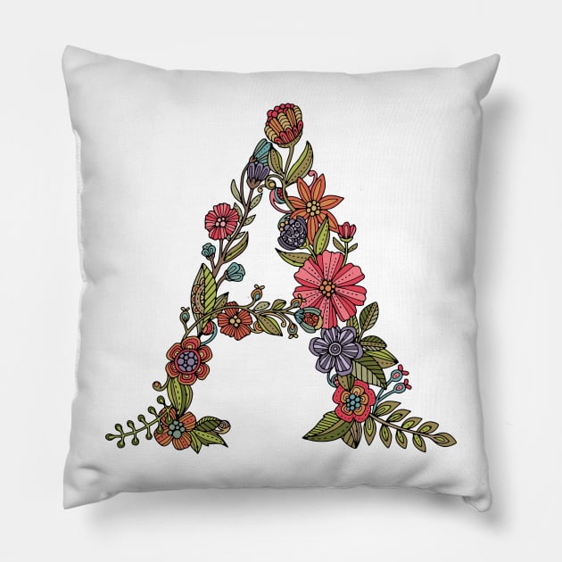 A - Monogram Pillow by Valentina Harper