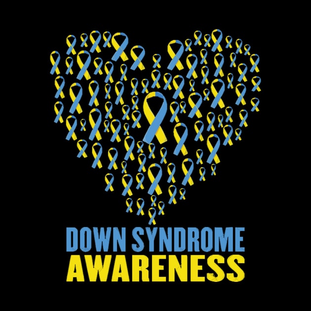 Down syndrome awareness design with ribbon heart by zaymen.bouragba