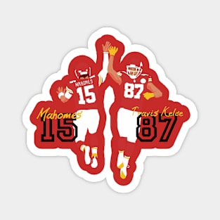 Mahomes 15 x Travis Kelce 87 Magnet