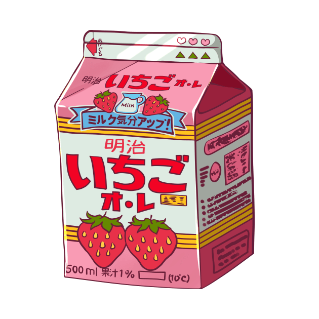 Strawberry milk print by AnGo