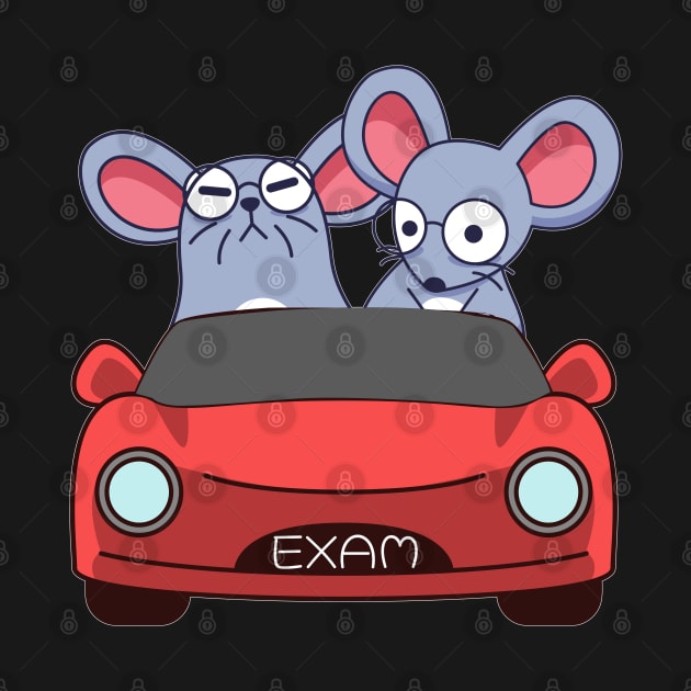 Mouse taking the driving license exam by alcoshirts