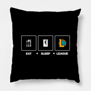 Eat Sleep League - White Text Pillow