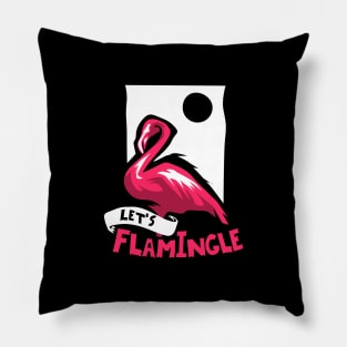 Let's flamingle Shirt funny flamingo gift Pillow