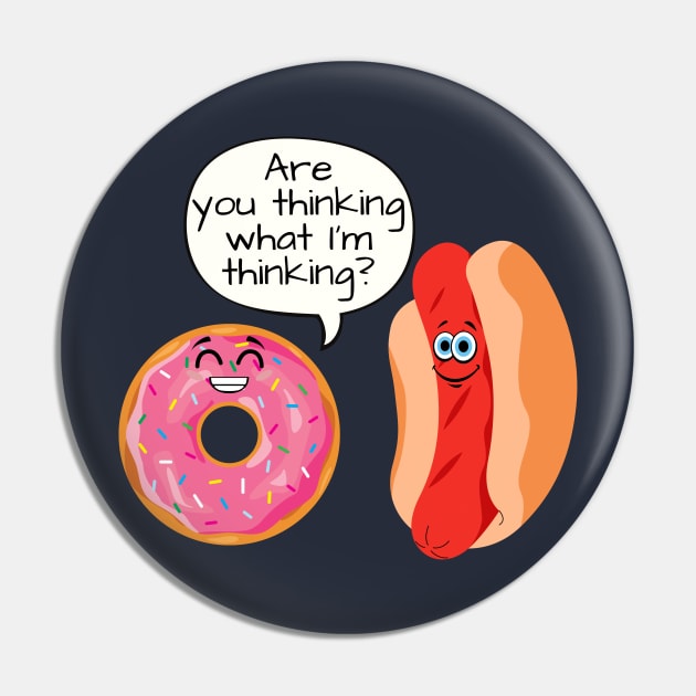 Hot Dog and Donut Sex Joke Pin by SloppyOctopus.com