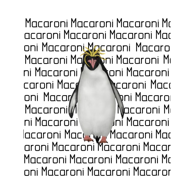 Macaroni Penguin Labeled by ArtAndBliss