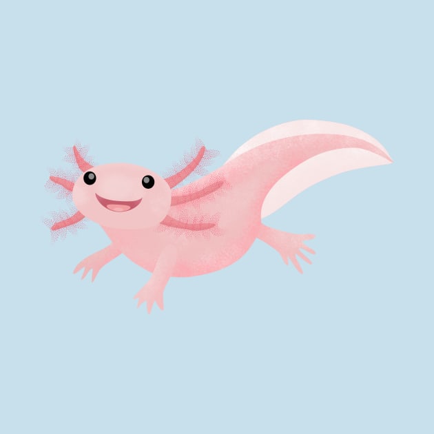 Cute pink happy axolotl by FrogFactory