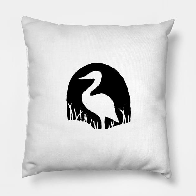 the bird in the grass Pillow by xam