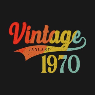 January 1970 Birthday Vintage January 1970 Awesome T-Shirt