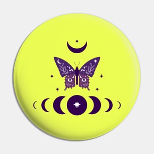 Design with magical butterfly and moon phases Pin