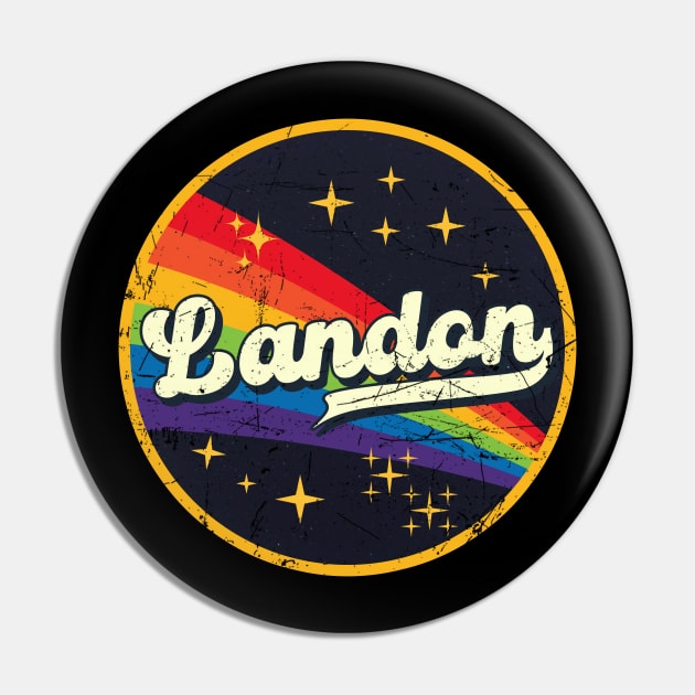 Landon // Rainbow In Space Vintage Grunge-Style Pin by LMW Art