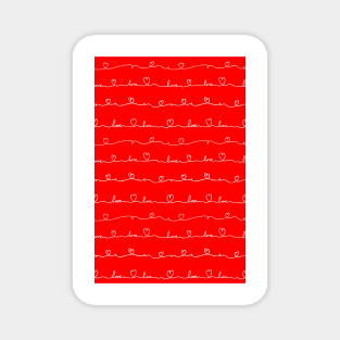 love doodle red, with white text Magnet