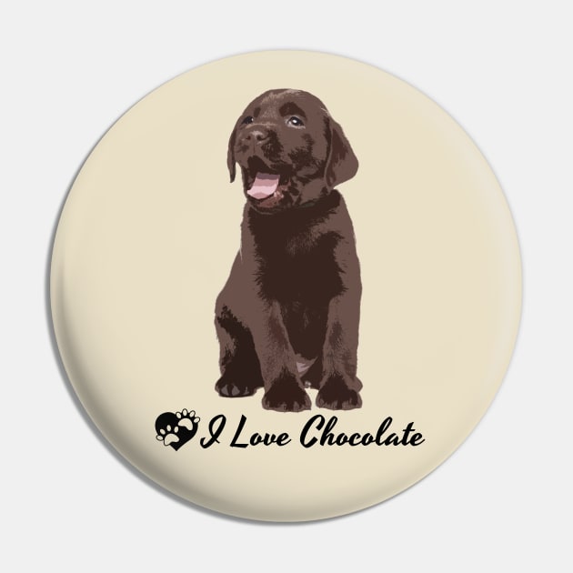 Chocolate Labrador Lab Dog Breed Art I Love Chocolate Pin by SistersRock