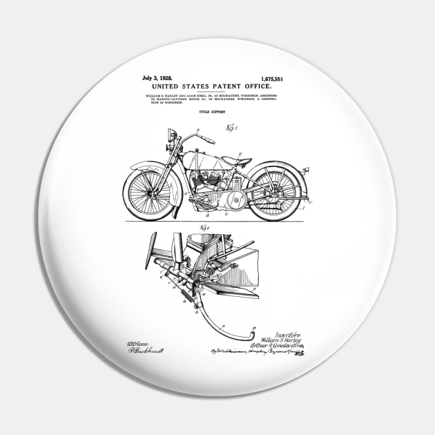 Motorcycle Patent Black Pin by Luve