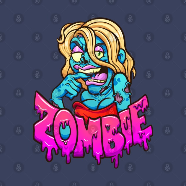 Female Cartoon zombie by memoangeles