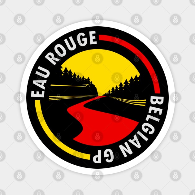 Eau Rouge - Belgian GP Design Magnet by DavidSpeedDesign