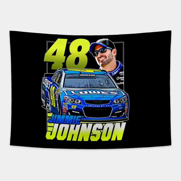 Jimmie Johnson 48 Legend Tapestry by stevenmsparks