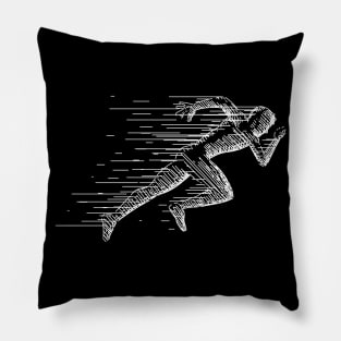 Runner Running Abstract Pillow