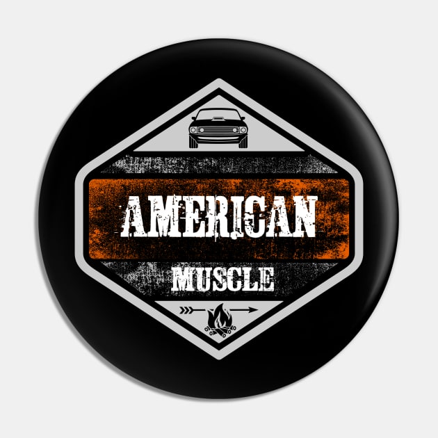 American Muscle Vintage Distress Pin by FungibleDesign