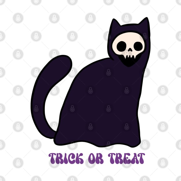 Trick or treat cute grim reaper cat by Yarafantasyart