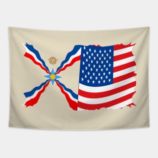 Assyrian American Flags Tapestry