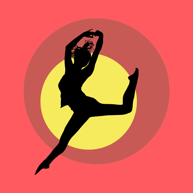 Dancing Silhouette with Coloured Circles by shellysom91