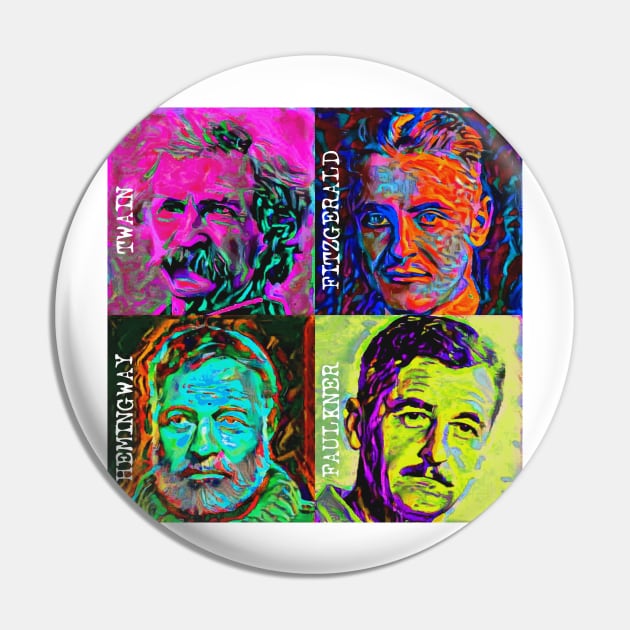 Pop Art - American Novelists (Male) Pin by Naves