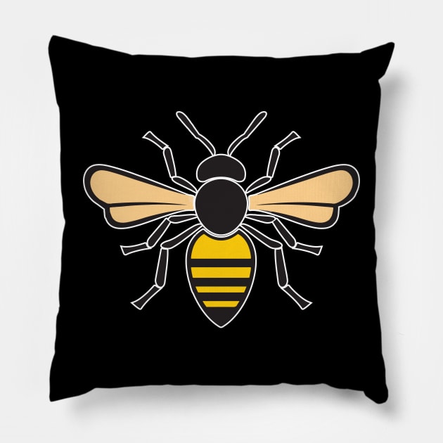 Yellow honeybee Pillow by franzaled