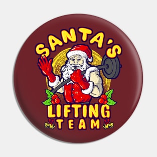 Santa Weightlifting Christmas Fitness Gym Deadlift Xmas Pin