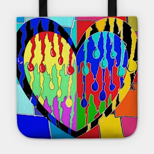 Heart Heart Graffiti Pop Art Tote