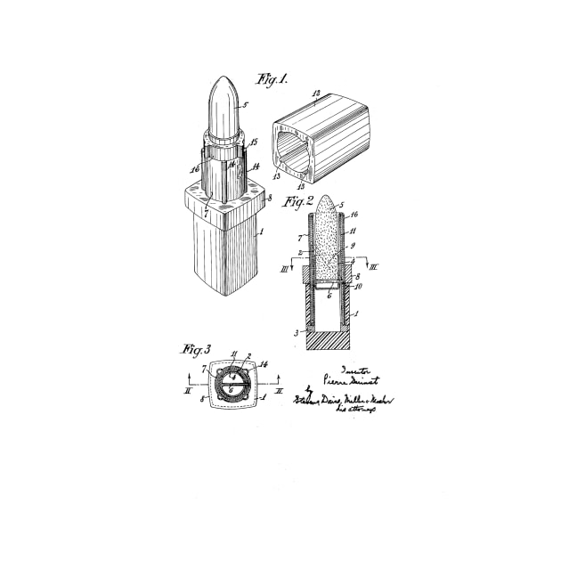 Lipstick Vintage Patent Drawing by skstring