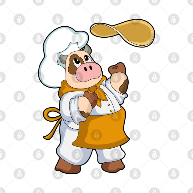 Cow as Cook with Dough by Markus Schnabel