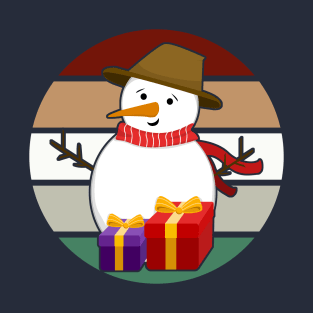 Snowman in hat with presents T-Shirt