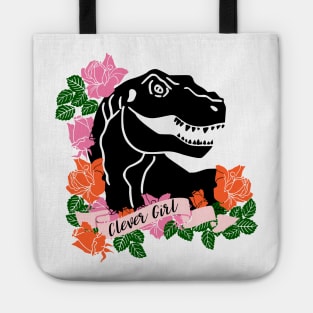 Clever Girl Dinosaur Print Tote