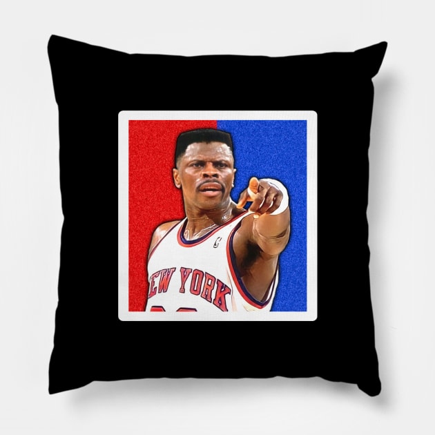 Red and blue patrick ewing Pillow by martastudio