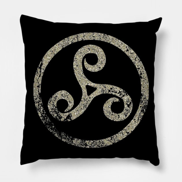 Celtic Knot Triskele Traditional Manx Irish 3 Legs Pillow by SpottydoggCreatives