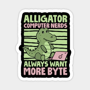 Funny Alligator Lover and Computer Nerd Kids Crocodile Magnet