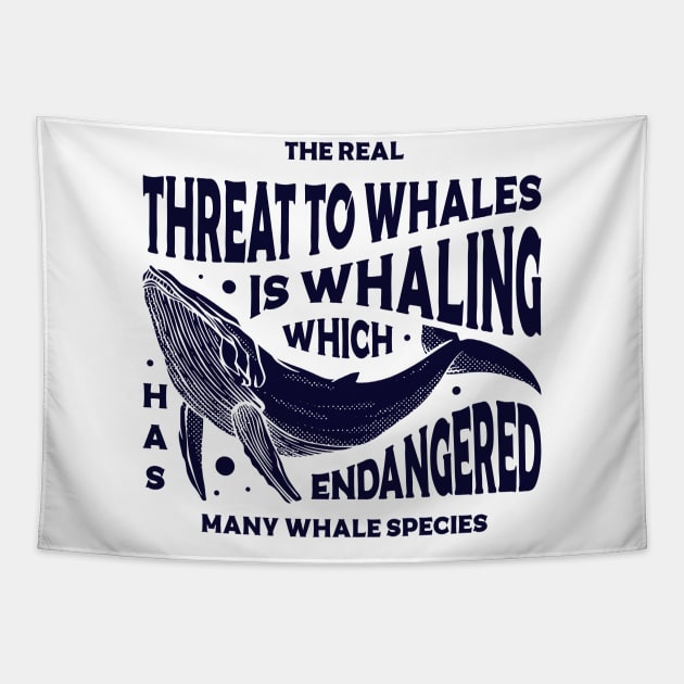 The real threat to whales Tapestry by Vintage Division