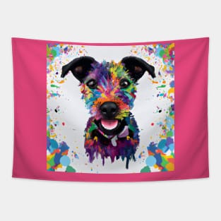 Patterdale Terrier Portrait Painting Art Tapestry